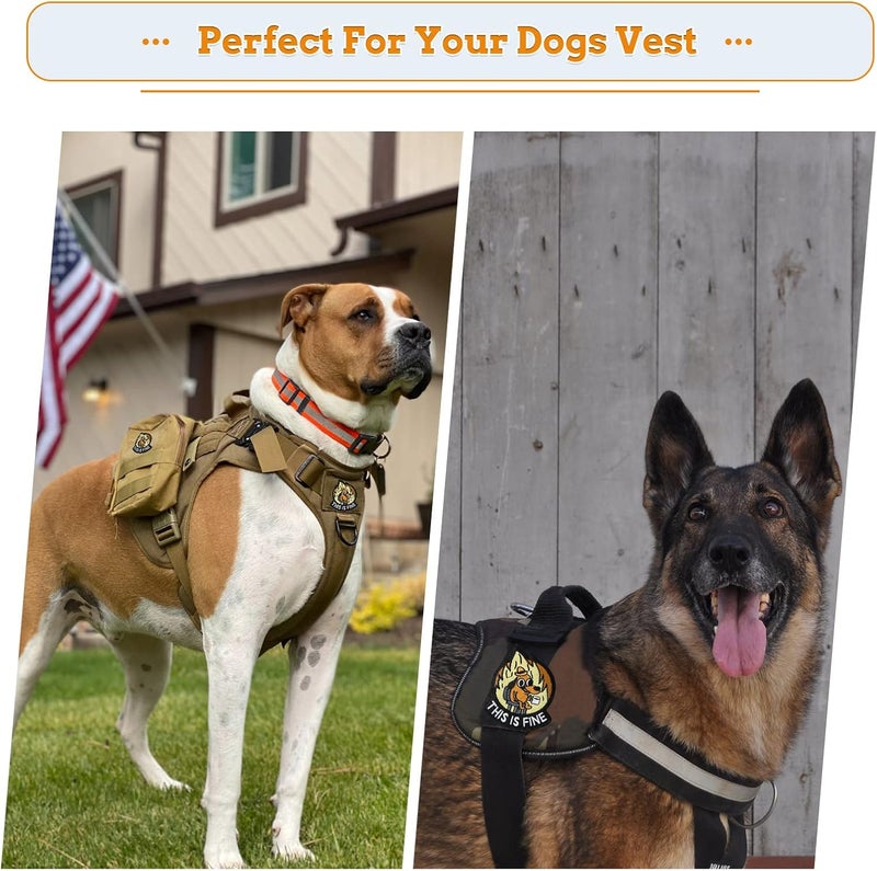 XMJY This is Fine Dog Patch, 1 Pcs Funny Meme Embroidered Patches, Tactical Military Morale Patch with Hook Fastener Backing, Cute Applique Accessories for Backpacks, Vests, Jackets, Jeans, Hats - Image 4